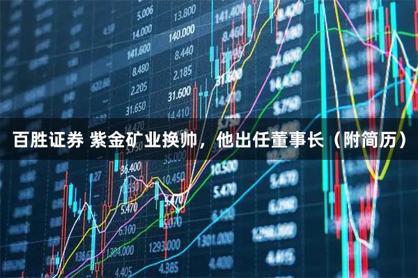 百胜证券 紫金矿业换帅，他出任董事长（附简历）